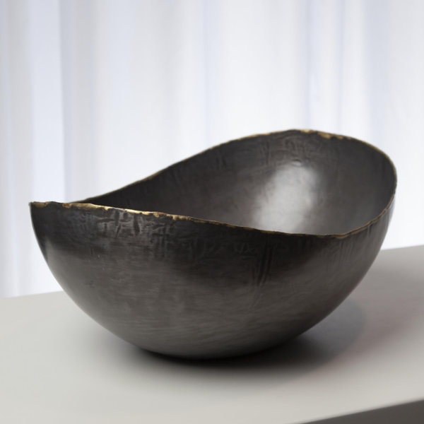 Global Views Metal Oval Decorative Bowl in Black Wayfair